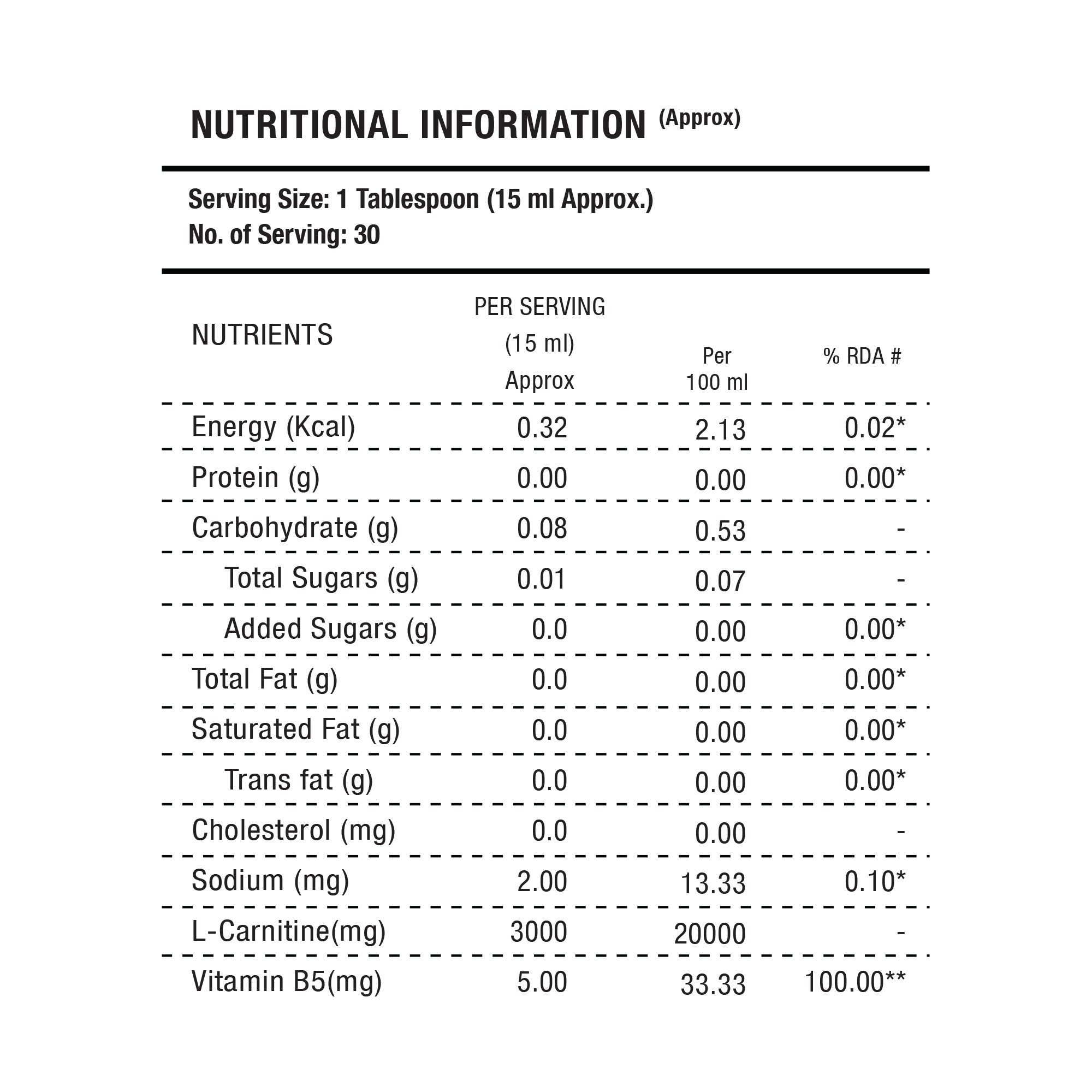 L-Carnitine 3000 mg Liquid - Lychee Flavour | 450ml