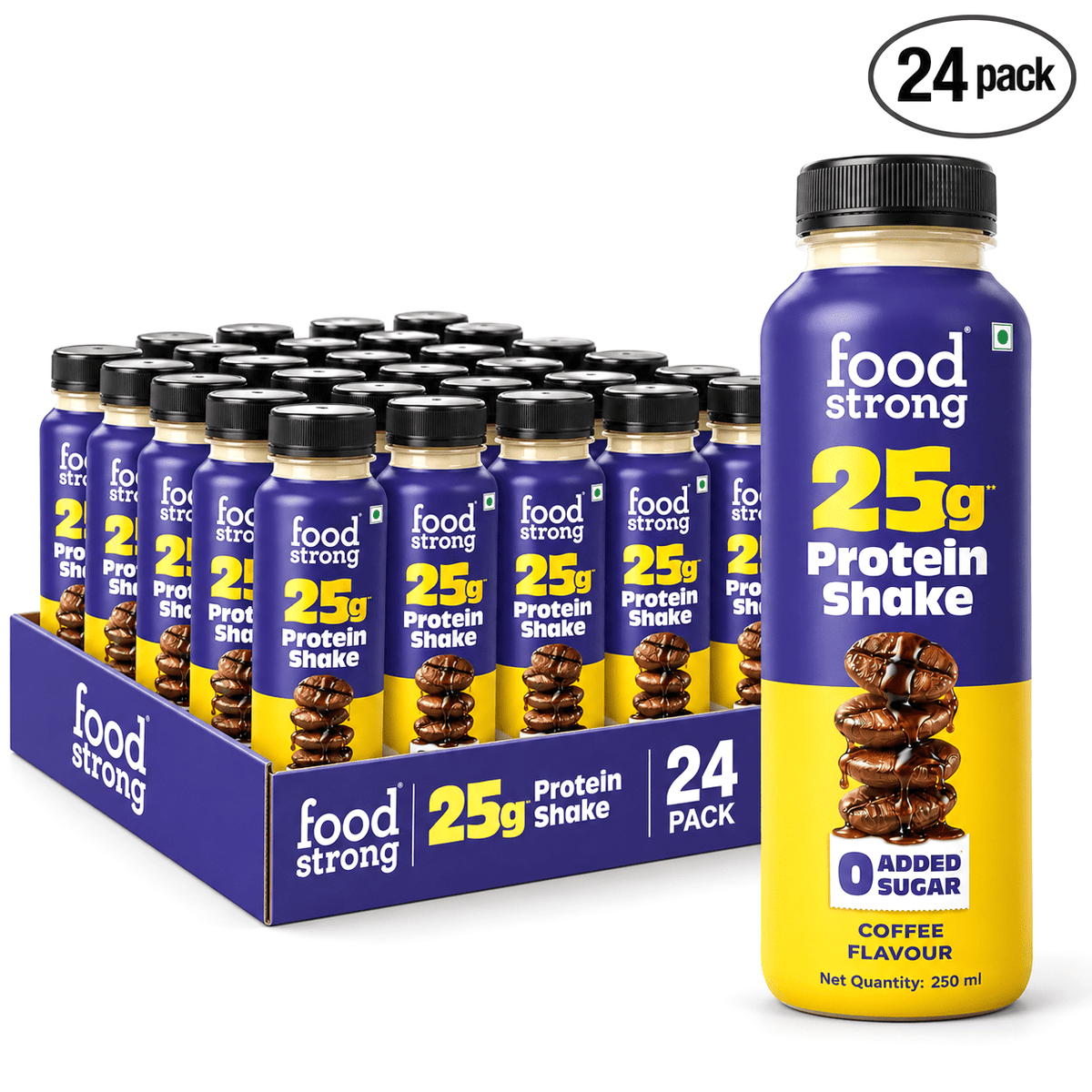 Foodstrong 25g Ready to Drink Protein Shake I Coffee | Pack of 24