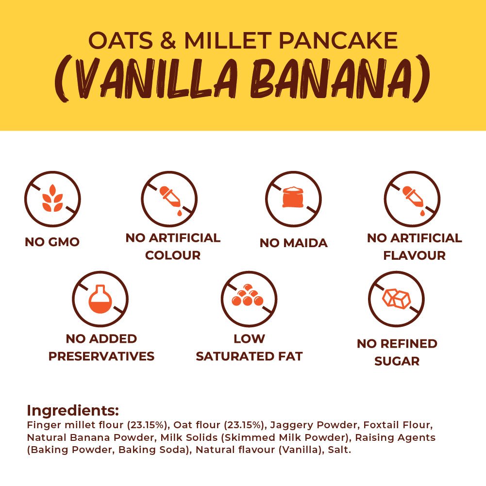 Oats & Millet Pancake Mix (Vanilla Banana & Chocolate Banana) (2 x 250g)