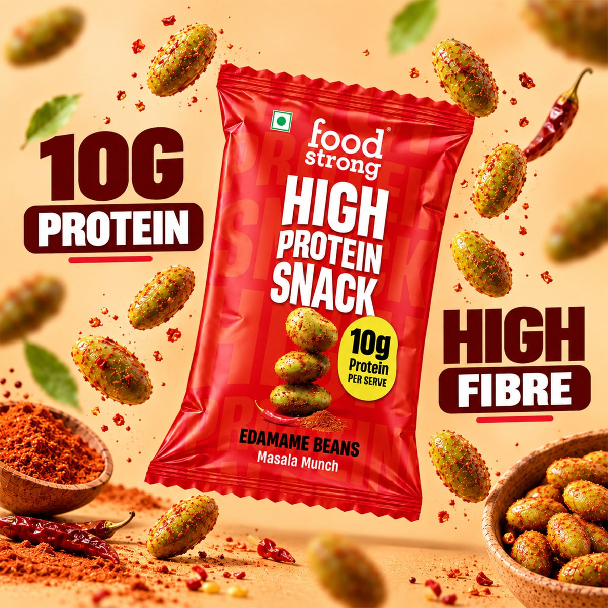High Protein Edamame Snack | Classic Salted + Masala Munch | Pack of 6