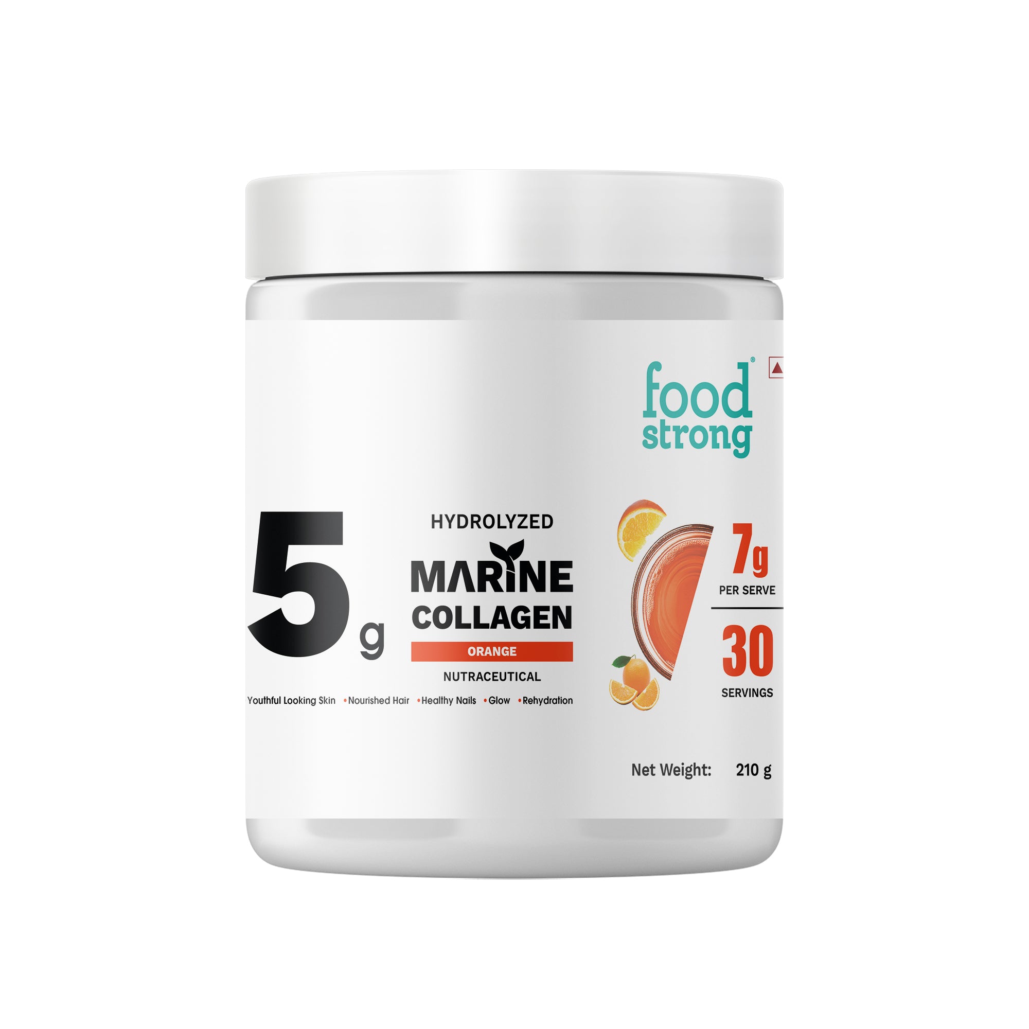 Hydrolyzed Marine Collagen Powder – Orange Flavour | 30 Servings