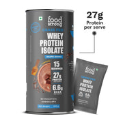 Foodstrong Whey Protein Isolate, Chocolate Flavour tube with sachet