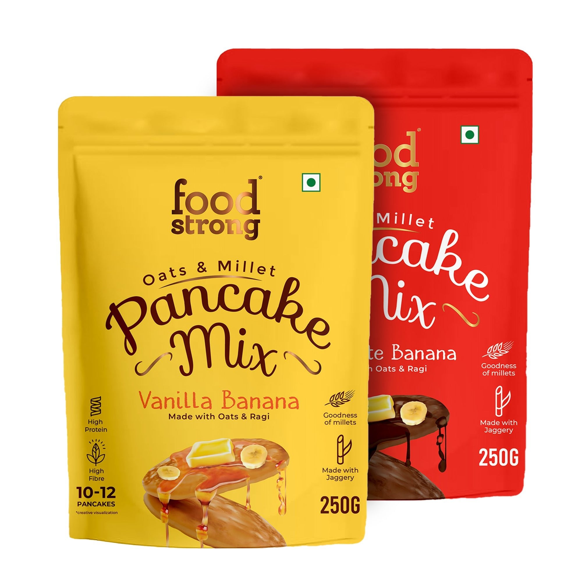 Oats & Millet Pancake Mix (Vanilla Banana & Chocolate Banana) (2 x 250g)